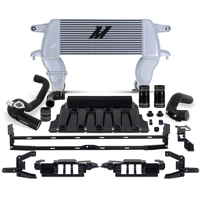 Mishimoto MMINT-BR23-21HKSLBK High-mount Intercooler Kit, 2021+ Ford Bronco 2.3L, Silver Core, Black Pipes - Truck Part Superstore