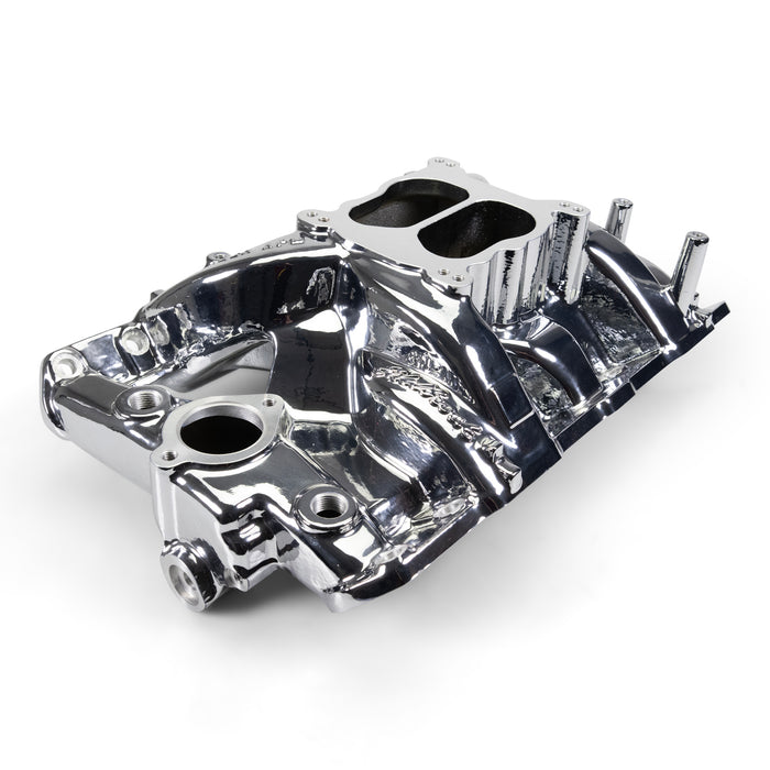 Edelbrock 7156-CP Performer RPM Pontiac 326-455 Intake Manifold, Chrome Plasma Finish - Truck Part Superstore