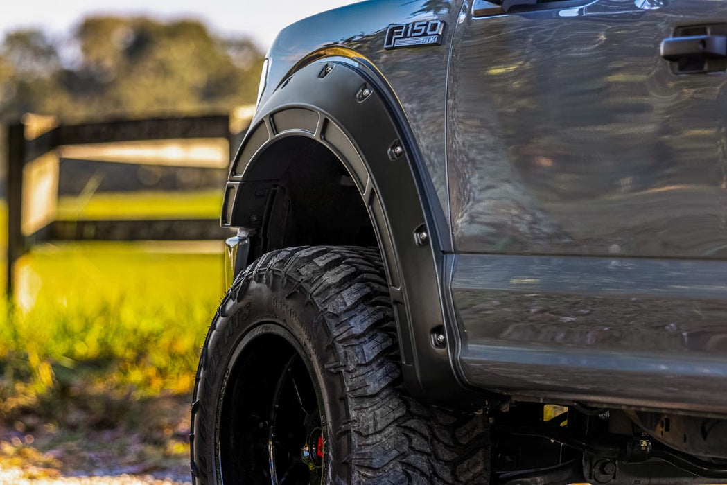 Rough Country A-F11811-UH Defender Pocket Fender Flares - Black - Ford F-150 2WD/4WD (15-20) - Truck Part Superstore