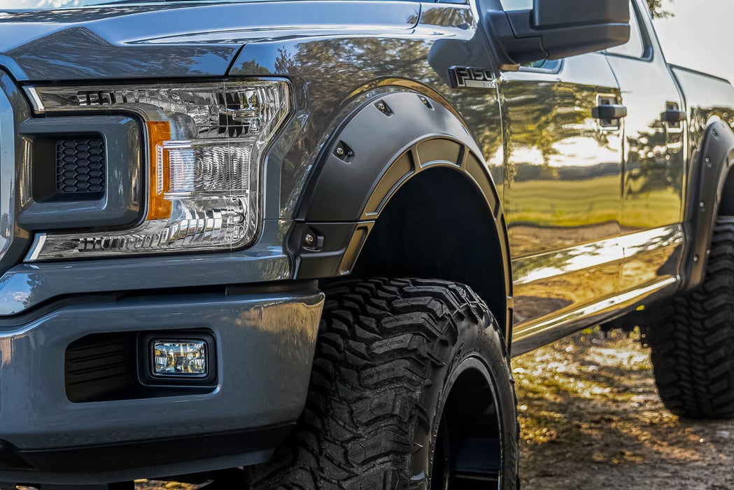 Rough Country A-F11811-UH Defender Pocket Fender Flares - Black - Ford F-150 2WD/4WD (15-20) - Truck Part Superstore