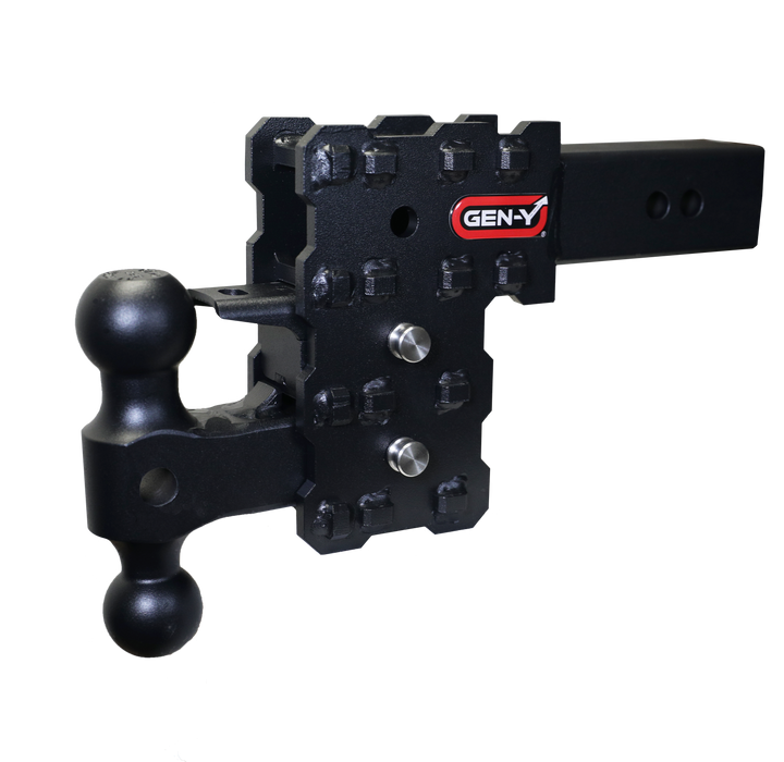 GEN-Y Hitch GH-2423X PHANTOM-X 2.5" Solid Shank 5" Drop 1.6K TW 16K Hitch Dual-Ball & Pintle Lock - Truck Part Superstore