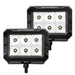 Go Rhino 753003023SBS Bright Series Lights - Pair of 4x3 Rectangle Spot Light Kit - Truck Part Superstore