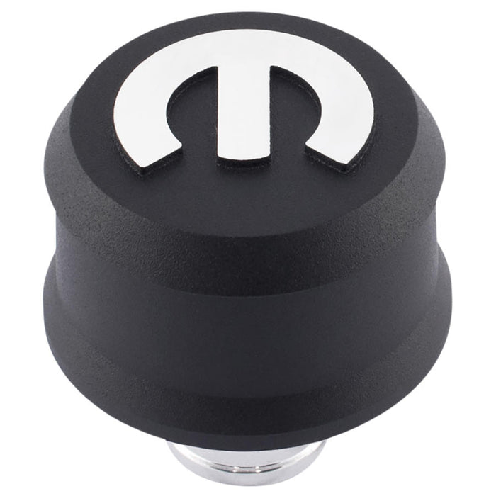 ProForm 440-440 Slant-Edge Aluminum Push-In Air Breather Cap Black Crinkle Finish Raised Machined Mopar Emblem Proform - Truck Part Superstore
