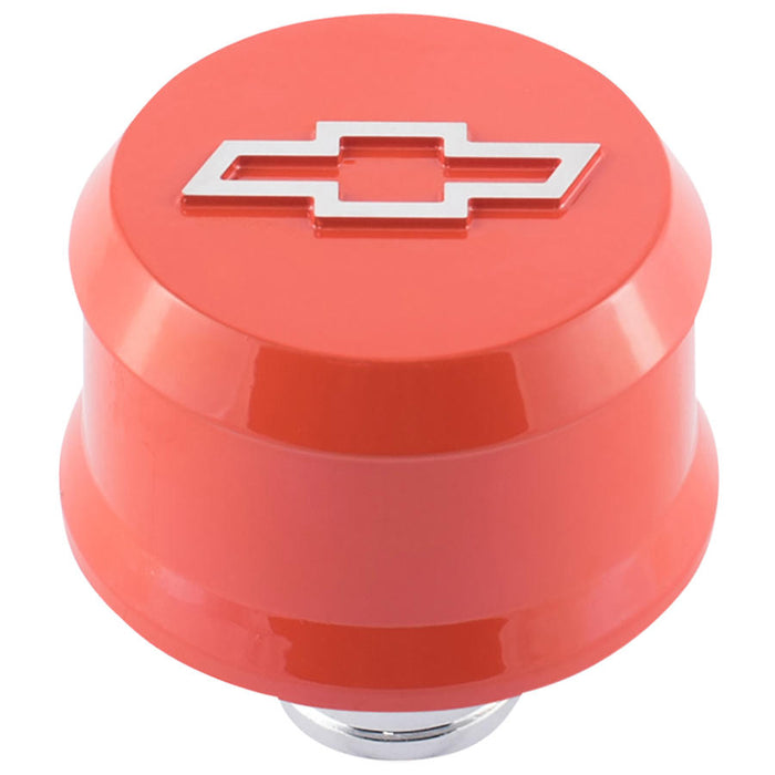 ProForm 141-859 Slant-Edge Aluminum Push-In Air Breather Cap Chevy Orange Raised Machined Bowtie Emblem Proform - Truck Part Superstore