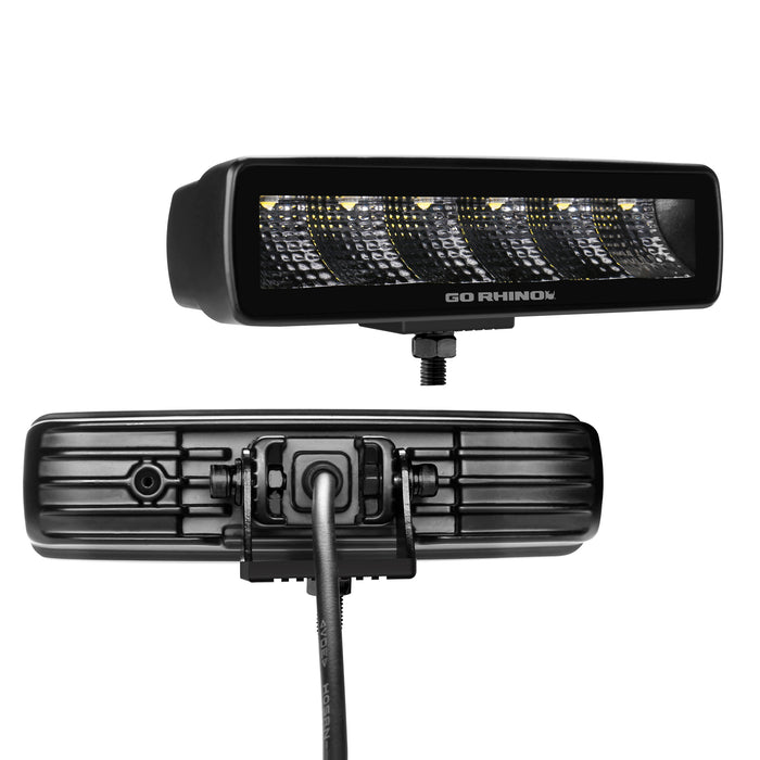 Go Rhino 750300621FBS Blackout Series Lights - Pair of Sixline Flood Light Kit - Truck Part Superstore