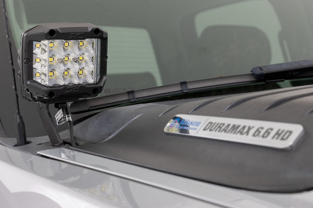 Rough Country 71059 LED Light - Ditch Mount - 2" Black Pair - Flood - Chevy 1500 (2007-2013) - Truck Part Superstore
