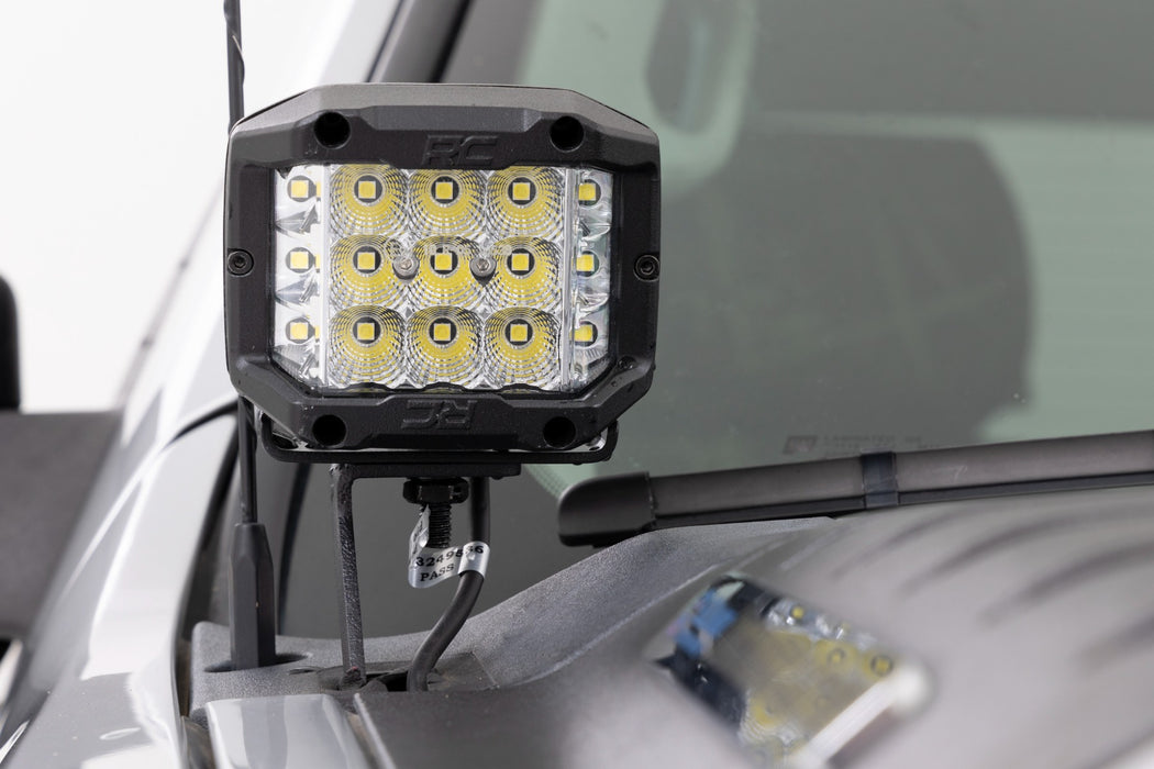 Rough Country 71059 LED Light - Ditch Mount - 2" Black Pair - Flood - Chevy 1500 (2007-2013) - Truck Part Superstore