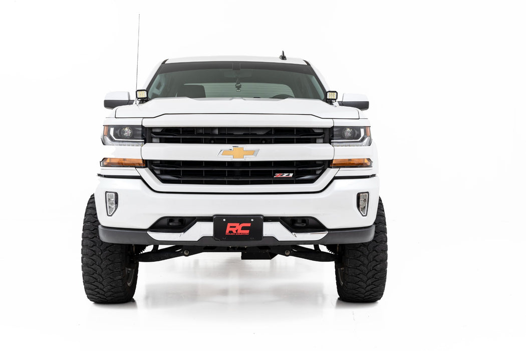 Rough Country 71052 LED Ditch Light Kit - 2in Black Pair - Spot - Chevy/GMC 1500 (14-18) - Truck Part Superstore