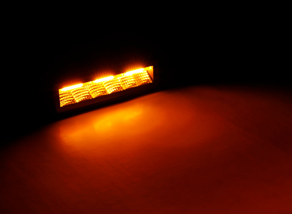 Go Rhino 750600622FBS Blackout Combo Series Lights - Pair of Sixline Flood Lights With Amber Accent - Truck Part Superstore