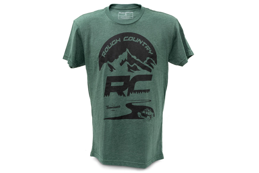 Rough Country 84094LG Rough Country T-Shirt - RC Mountains - Forest Green - LG - Truck Part Superstore