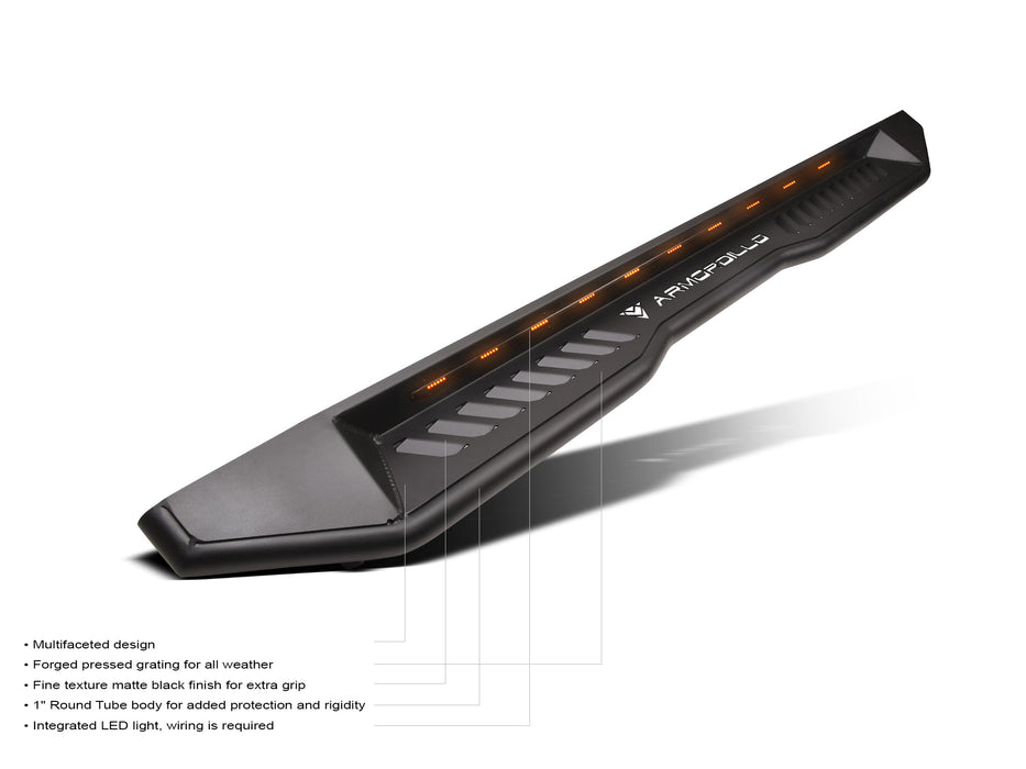 Armordillo USA 8710494 2005-2023 Toyota Tacoma Double Cab FX Running Board w/ LED - Matte Black - Truck Part Superstore