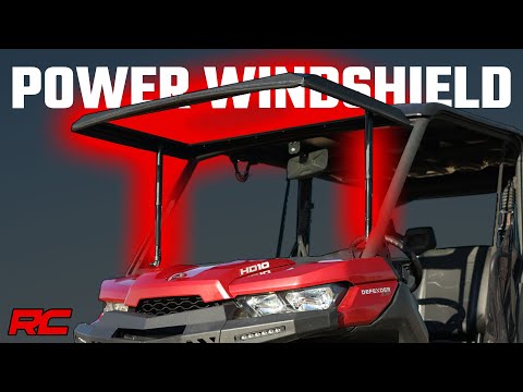 Rough Country 98318213 Flip Glass Windshield - Power - Can-Am Defender 4WD (16-22) - Truck Part Superstore