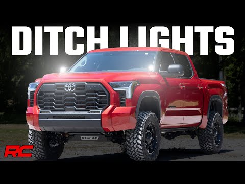 Rough Country 71072 LED Light - Ditch Mount - 2" Black Pair - Flood - Toyota Tundra (22-23) - Truck Part Superstore