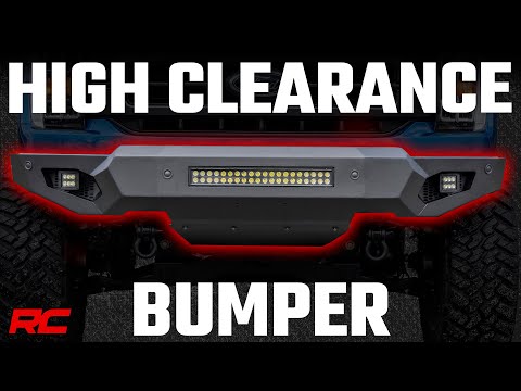 Rough Country 10809A High Clearance Front Bumper - LED Lights & Skid Plate - Ford F-150 (21-23) - Truck Part Superstore