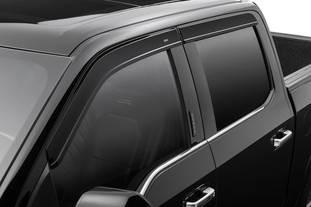 Husky Liners 2854044 Low Profile Ventvisor Deflector; Smoke; Outside Mount; 4 pc. for Select Ford F-150, Ford F-150 Lightning, Ford F-250 Super Duty, Ford F-350 Super Duty, Ford F-450 Super Duty