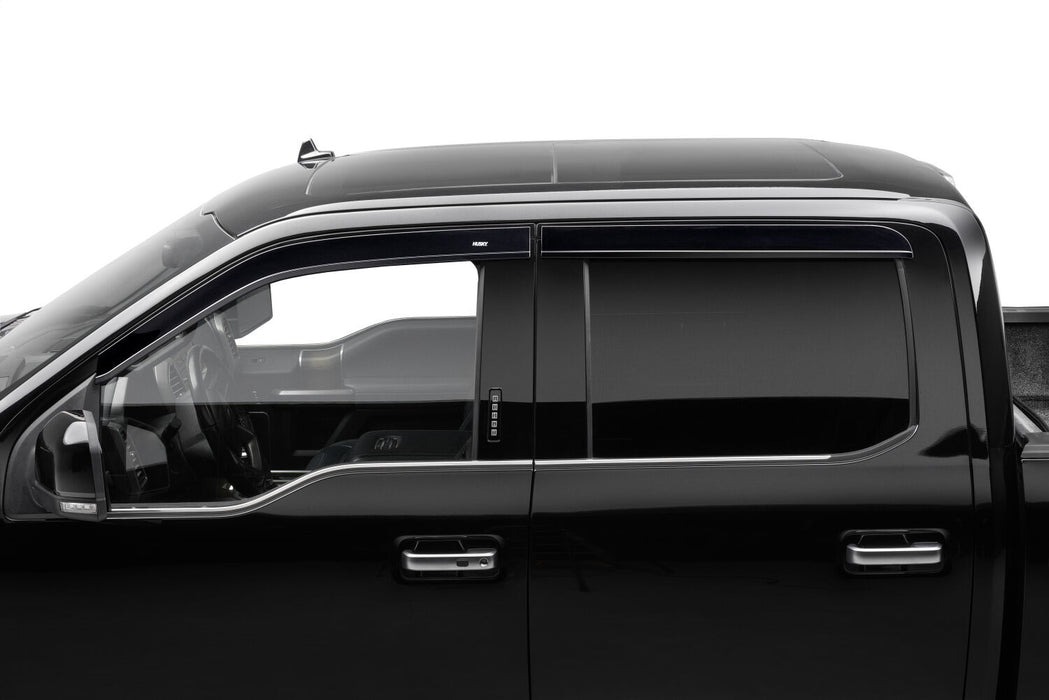 Husky Liners 2854044 Low Profile Ventvisor Deflector; Smoke; Outside Mount; 4 pc. for Select Ford F-150, Ford F-150 Lightning, Ford F-250 Super Duty, Ford F-350 Super Duty, Ford F-450 Super Duty