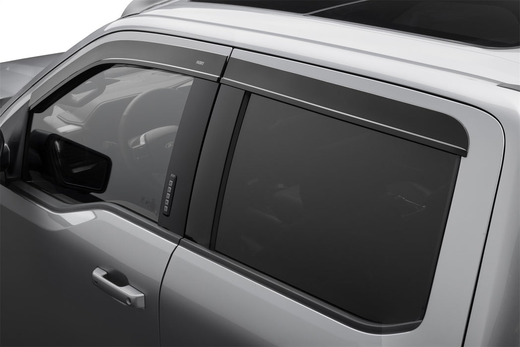 Husky Liners 2854044 Low Profile Ventvisor Deflector; Smoke; Outside Mount; 4 pc. for Select Ford F-150, Ford F-150 Lightning, Ford F-250 Super Duty, Ford F-350 Super Duty, Ford F-450 Super Duty