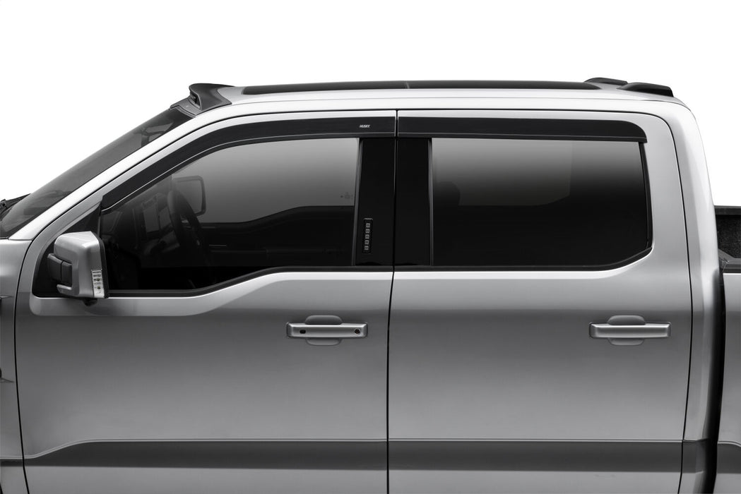 Husky Liners 2854044 Low Profile Ventvisor Deflector; Smoke; Outside Mount; 4 pc. for Select Ford F-150, Ford F-150 Lightning, Ford F-250 Super Duty, Ford F-350 Super Duty, Ford F-450 Super Duty