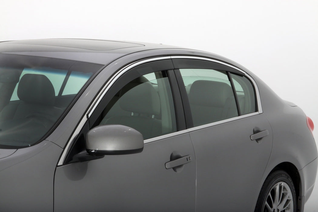 Husky Liners 2886002 Low Profile Ventvisor Deflector; Smoke with Chrome Trim; Outside Mount; 6 pc. for Select Honda CR-V
