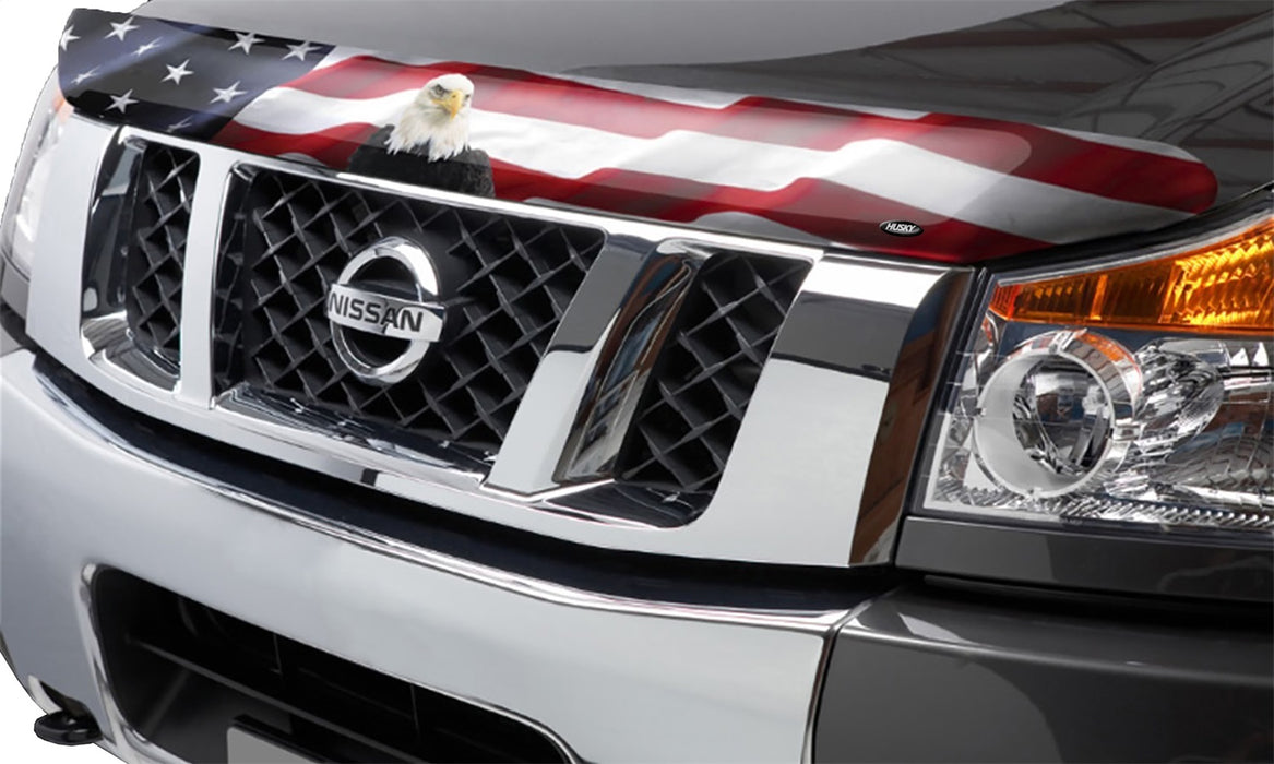 Husky Liners 2818108 Husky Liners Eagle American Flag Bug Shield Hood Protector for Select Nissan TITAN, Nissan TITAN XD