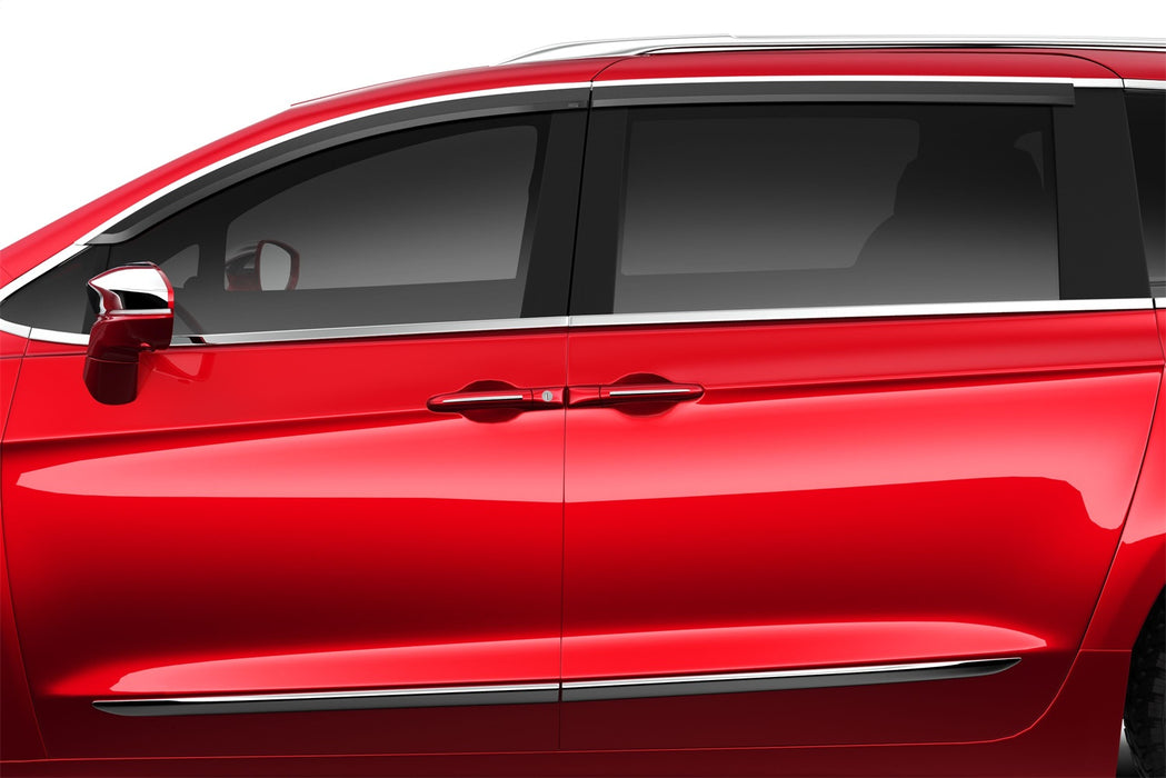 Husky Liners 2884062 Low Profile Ventvisor Deflector; Smoke with Chrome Trim; Outside Mount; 4 pc. for Select Chrysler Pacifica