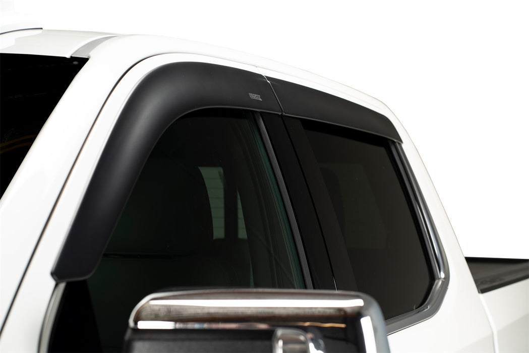 Husky Liners 2857044 Low Profile Ventvisor Deflector; Matte Black; Outside Mount; 4 pc. for Select Ford F-150, Ford F-150 Lightning, Ford F-250 Super Duty, Ford F-350 Super Duty, Ford F-450 Super Duty
