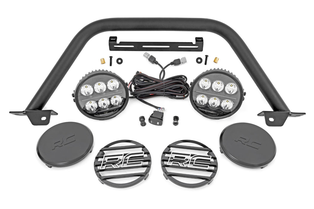 Rough Country 51113 Safari Bar - 6.5 Inch Round LED - OE Modular Steel - Ford Bronco (21-23) - Truck Part Superstore