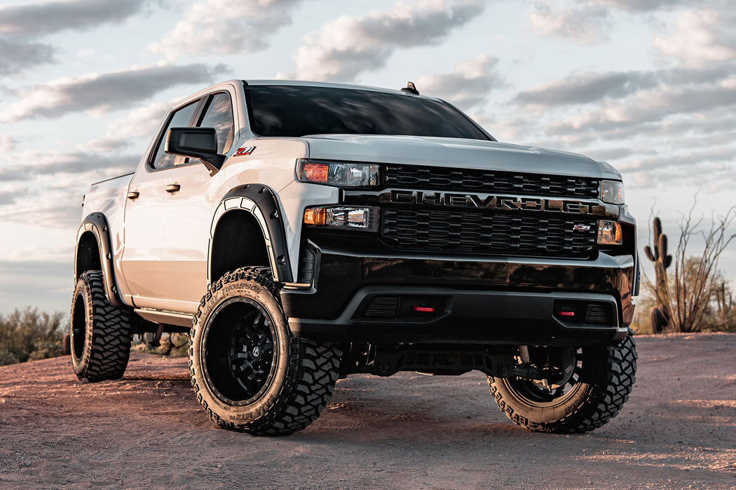 Rough Country A-C12211 Defender Pocket Fender Flares Flat Black Chevy Silverado 1500 2WD/4WD (19-23) Rough Country - Truck Part Superstore