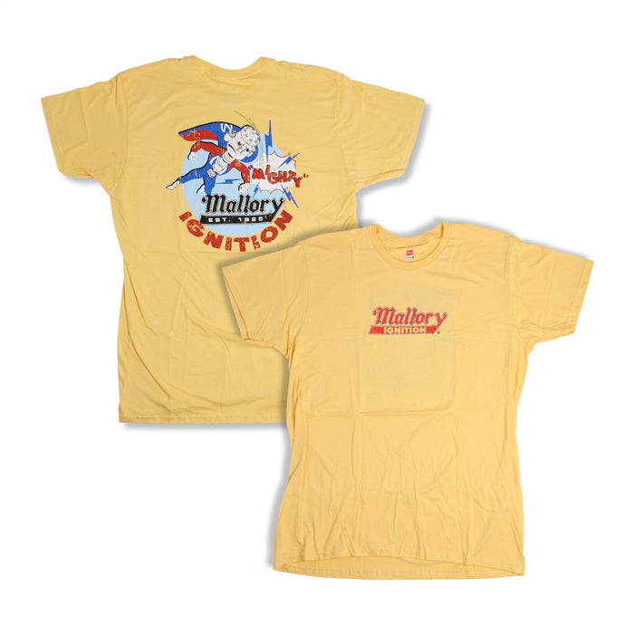 Mallory 10356-LGMAL T-Shirt; Mallory Cartoon Tee; Yellow; Size L; - Truck Part Superstore