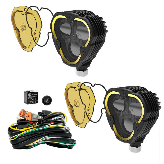 KC HiLiTES 284 KC FLEX ERA 3 Dual Mode SAE Fog Lights 2 Light Master Kit - Truck Part Superstore
