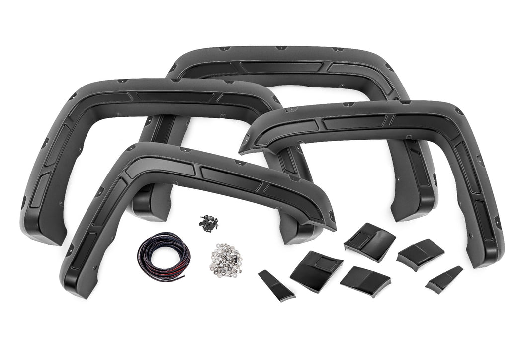 Rough Country A-G11611 Defender Pocket Fender Flares Flat Black GMC Sierra 1500 (14-18)/Sierra 2500 (15-19) Rough Country - Truck Part Superstore