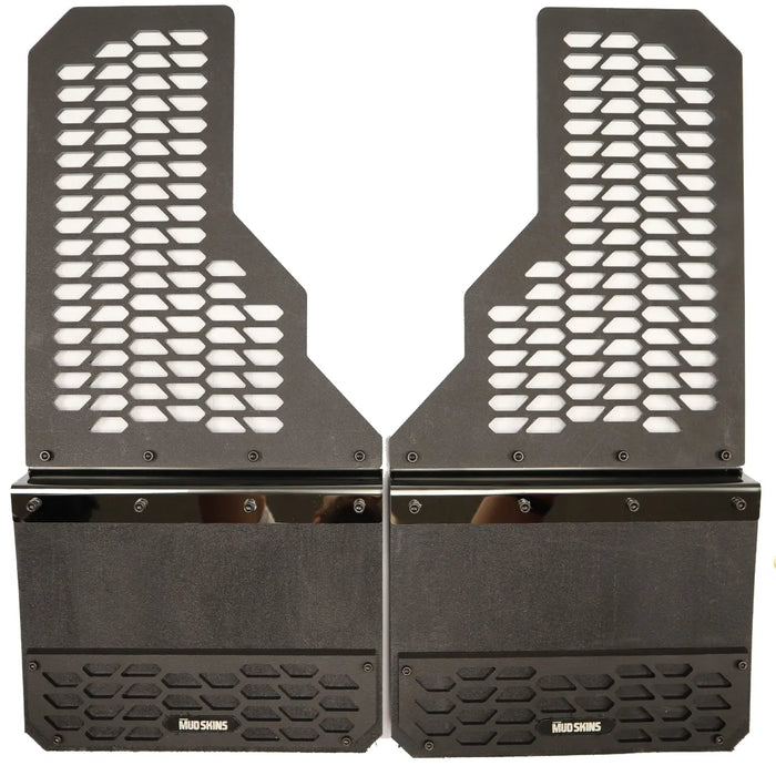 Putco 78200 Mud Skins Mud Flaps; Carbon Black HDPE; Features Hex Shield;