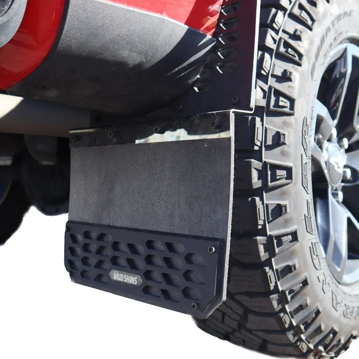 Putco 78200 Mud Skins Mud Flaps; Carbon Black HDPE; Features Hex Shield;