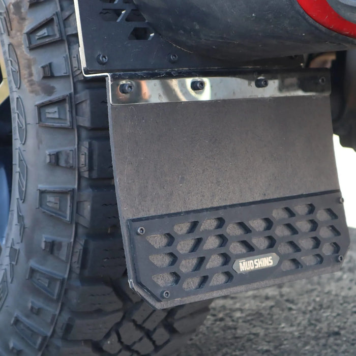 Putco 78200 Mud Skins Mud Flaps; Carbon Black HDPE; Features Hex Shield;