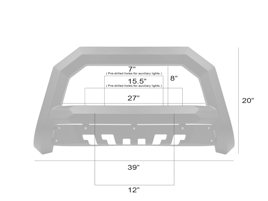 Armordillo USA 8712405 2011-2019 Chevrolet Silverado 2500/3500 Rayden Bull Bar - Matte Black - Truck Part Superstore