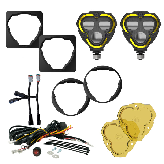 KC HiLiTES 97155 KC FLEX ERA 3 Dual Mode SAE Fog Lights 2-Light Master Kit Toyota AftrmktBumper - Truck Part Superstore