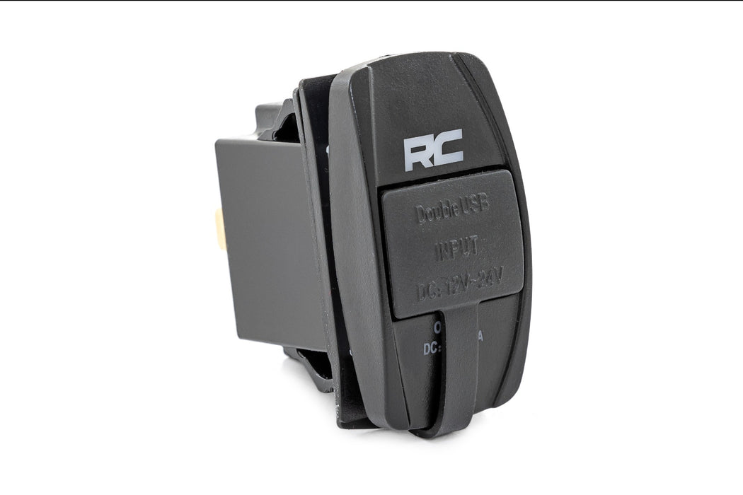 Rough Country 709USB USB Switch Insert - 2x1 with Logo - Blue Back Light - Truck Part Superstore