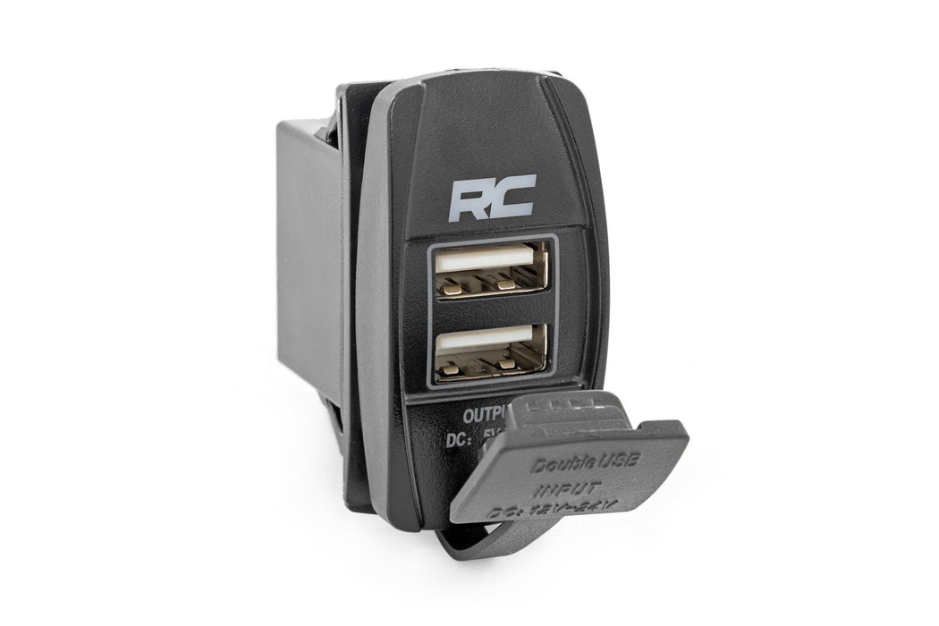 Rough Country 709USB USB Switch Insert - 2x1 with Logo - Blue Back Light - Truck Part Superstore