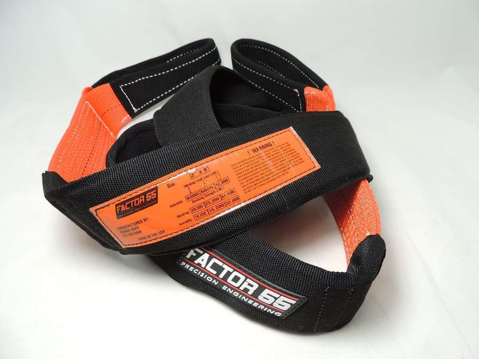 Factor 55 00077- Tree Saver Strap 8 Foot 3 Inch Black/Orange Factor 55 - Truck Part Superstore