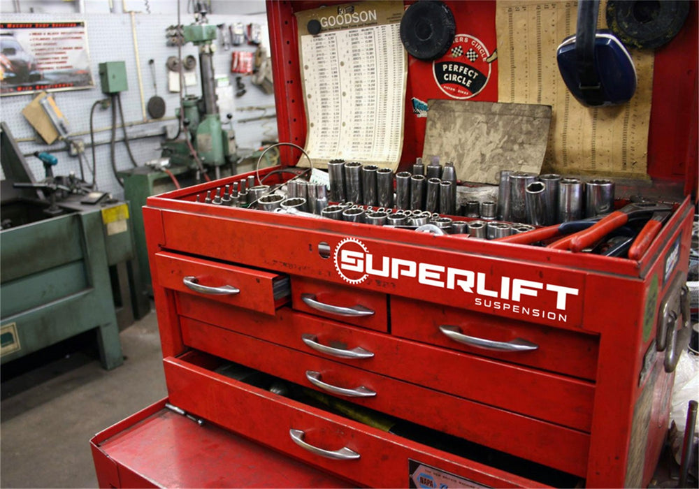 Superlift 00100 3 in x 15 in white vehicle decal sticker for all makes and model of vehicles - Truck Part Superstore