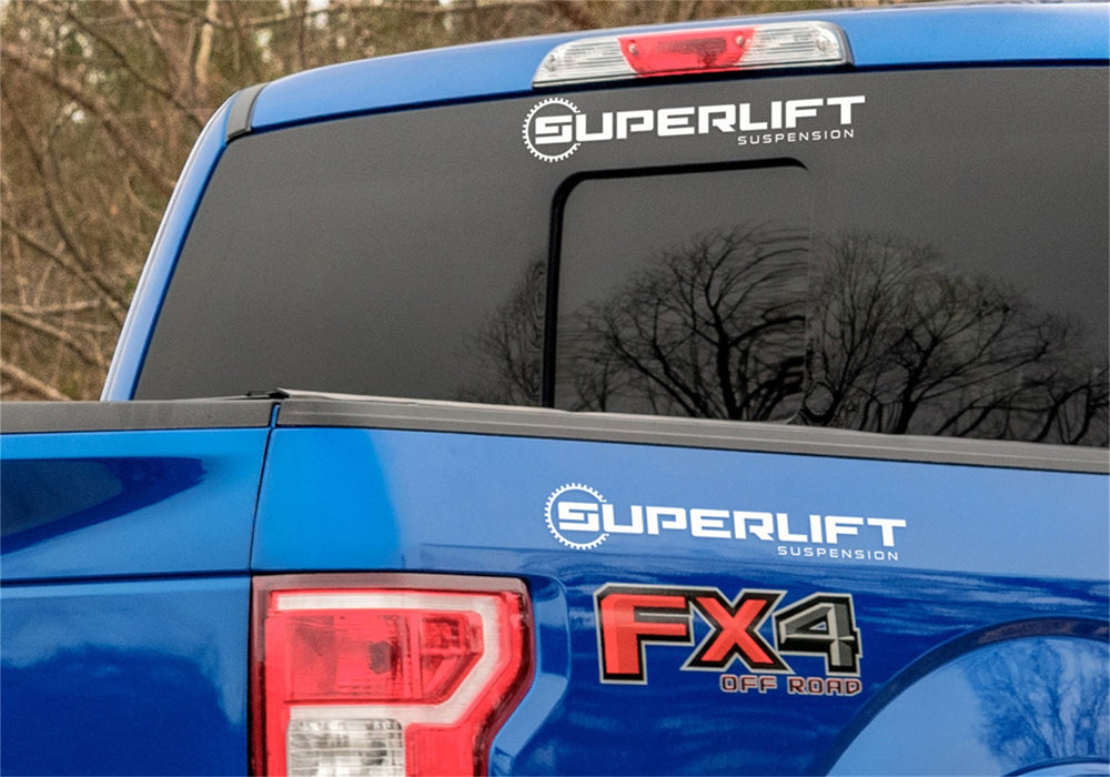 Superlift 00100 3 in x 15 in white vehicle decal sticker for all makes and model of vehicles - Truck Part Superstore