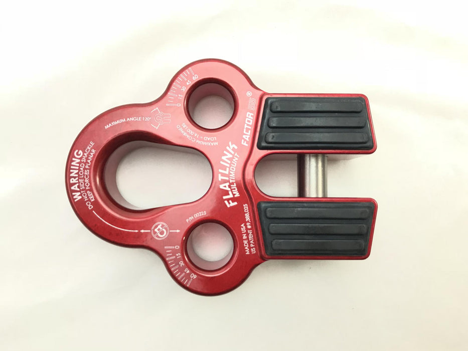 Factor 55 00225-01 Winch Line Shackle Mount Foldable Flatlink Multimount Red Factor 55 - Truck Part Superstore
