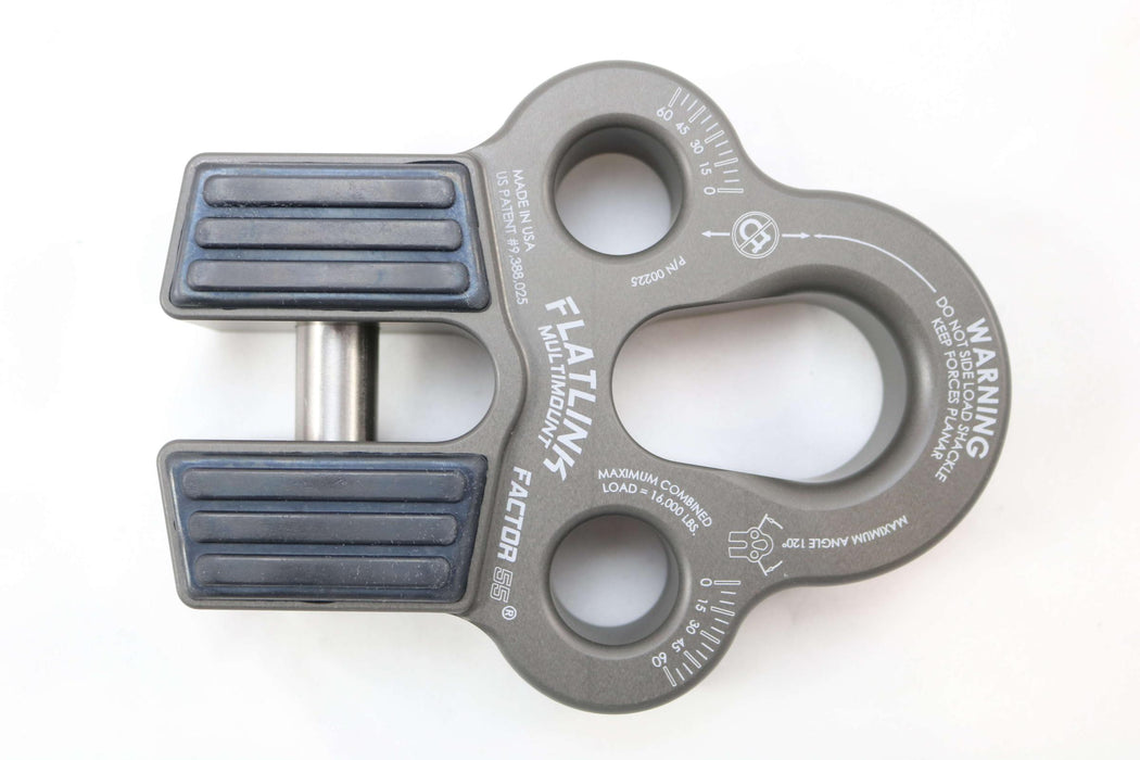 Factor 55 00225-06 Winch Line Shackle Mount Foldable Flatlink Multimount Gray Factor 55 - Truck Part Superstore