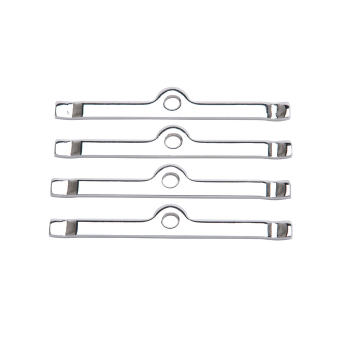 Edelbrock 4404 Edelbrock Hold-Down Tab Kits (Small Block Chevy; set of Chrome 4) - Truck Part Superstore