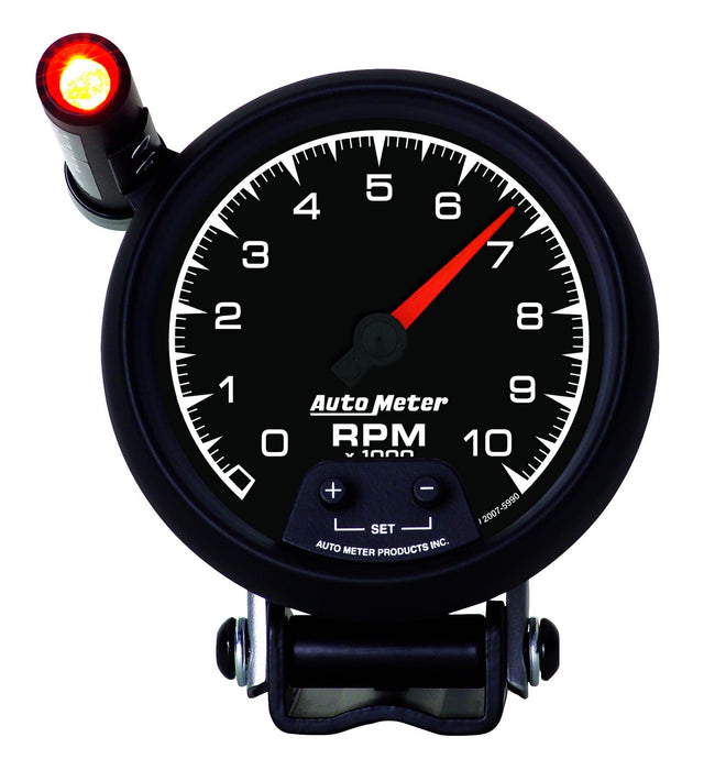 AutoMeter 5990 GAUGE; TACHOMETER; 3 3/4in.; 10K RPM; PEDESTAL W/EXT. QUICK-LITE; ES - Truck Part Superstore
