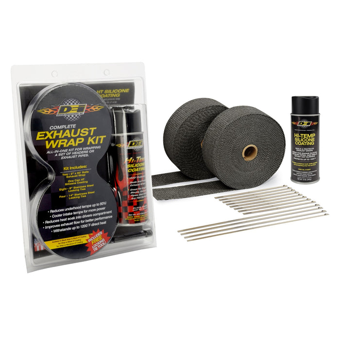 Design Engineering 10094 Exhaust/Pipe Wrap Kit; Black; w/HT Coating; - Truck Part Superstore