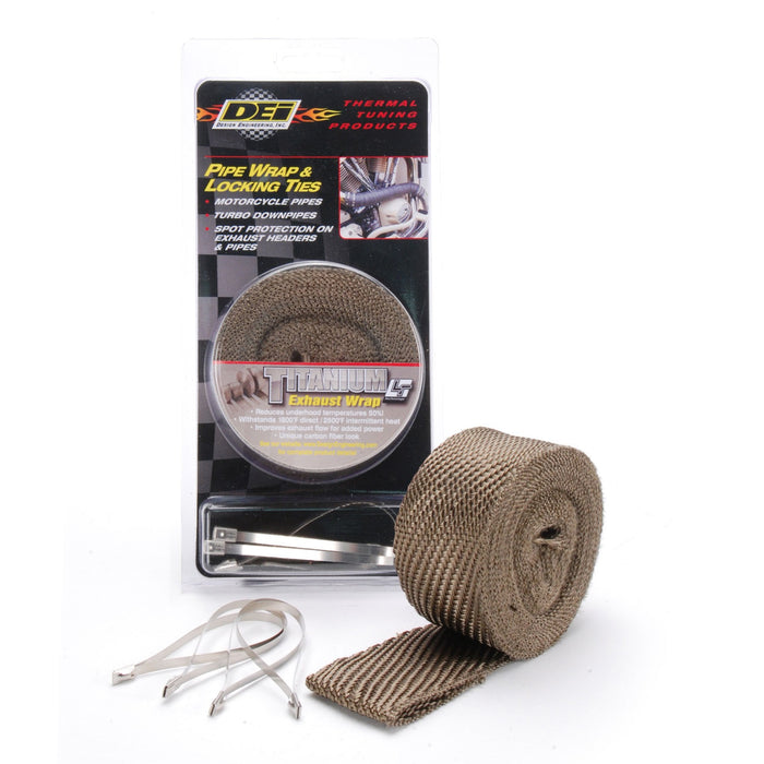 Design Engineering 10123 Pipe Wrap And Locking Ties Kit; 2 in. x 25 ft.; Titanium; - Truck Part Superstore
