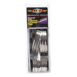Design Engineering 10211 Positive Lock Ties; Stainless Steel; 12mm x 9 in.; 8 Pack; - Truck Part Superstore