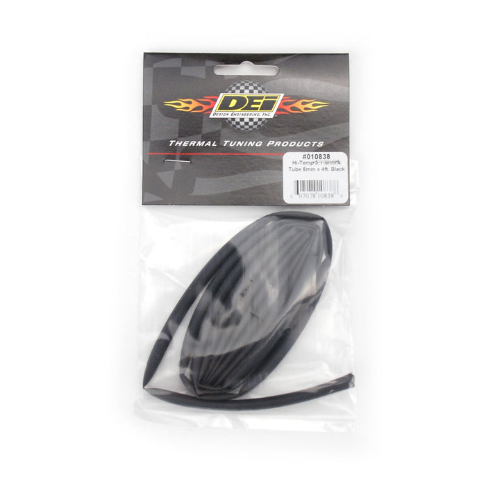 Design Engineering 10838 Hi-Temp 3:1 Shrink Tubing™; 6mm x 4 ft.; Black; - Truck Part Superstore