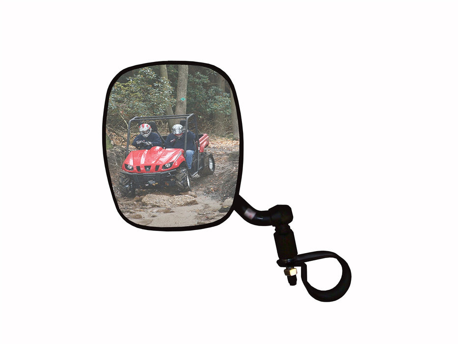 Cipa USA 01137 UTV Mirror; Left Side Roll Cage Mount; Black; Plain Box Pkg.; - Truck Part Superstore